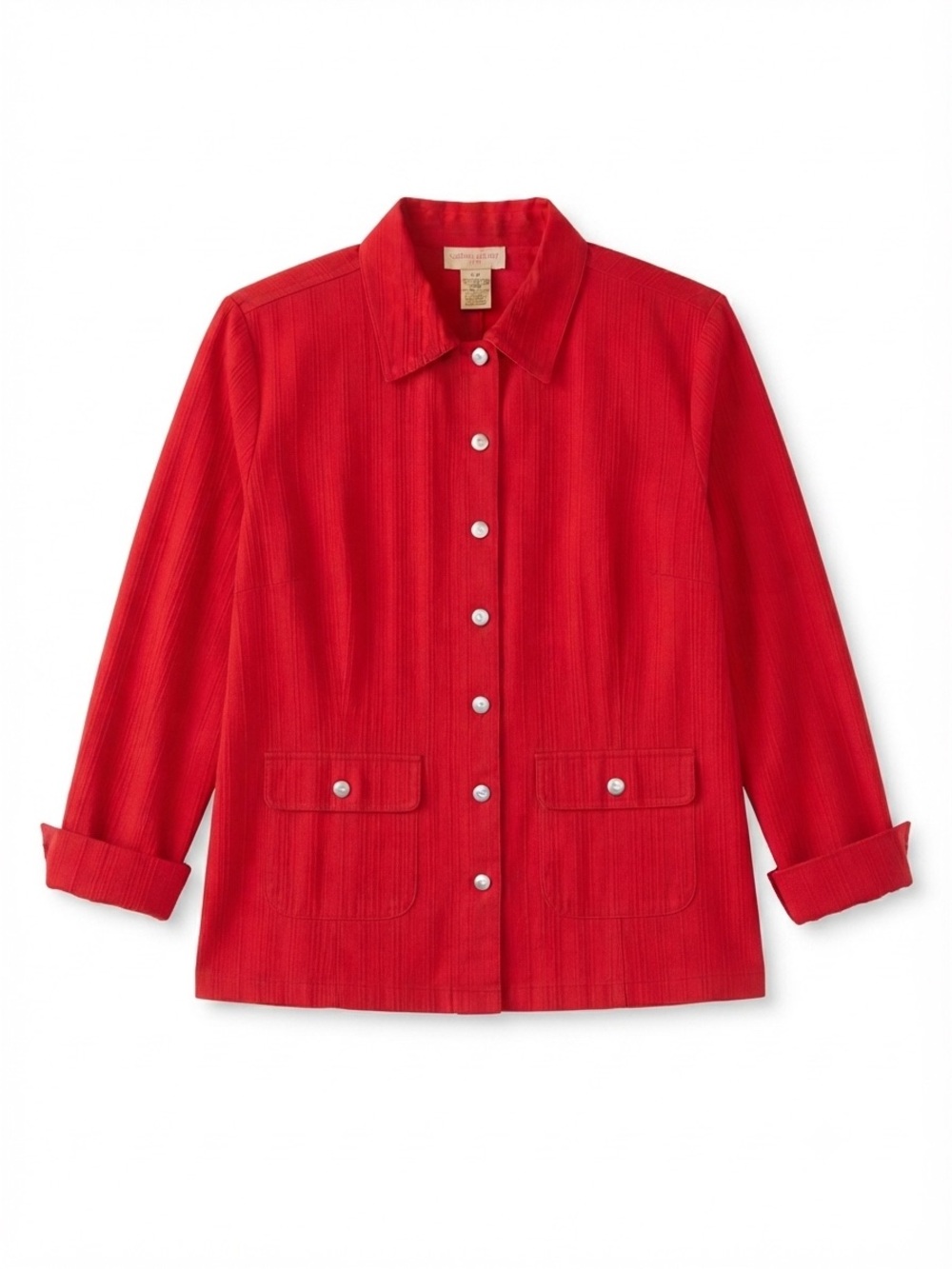 ✨ Vintage 90s Cotton Ginny Plus Red Utility Blazer Jacket ✨